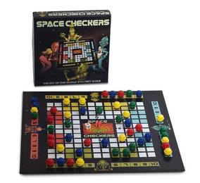 SPACE CHECKERS THE OUT OF THIS WORLD STRATEGY GAME trademark