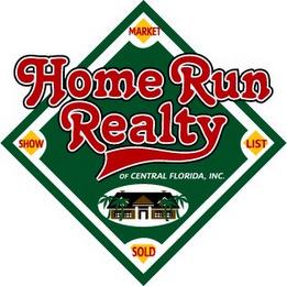 HOME RUN REALTY OF CENTRAL FLORIDA, INC. LIST MARKET SHOW SOLD trademark