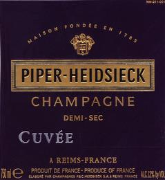 PIPER-HEIDSIECK CHAMPAGNE DEMI-SEC CUVÉE trademark