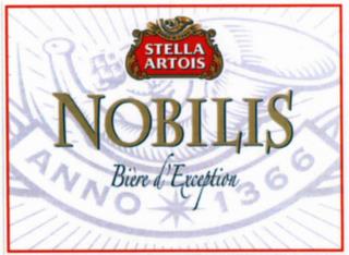 STELLA ARTOIS NOBILIS BIÈRE D'EXCEPTION trademark