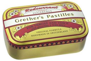 REDCURRANT + VITAMIN C SUGARFREE GRETHER'S PASTILLES FOR THROAT AND VOICE WITH GLYCERINE & FRUIT JUICE ORIGINAL FORMULA HANDMADE IN SWITZERLAND trademark