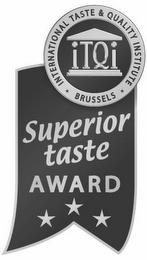 ITQI INTERNATIONAL TASTE & QUALITY INSTITUTE BRUSSELS SUPERIOR TASTE AWARD trademark