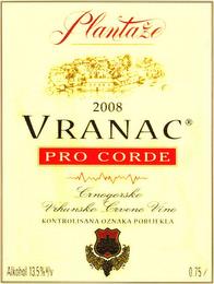 PLANTAZE 2008 VRANAC PRO CORDE trademark