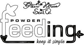 GREEN HOUSE SEED CO. POWDER FEEDING KEEP IT SIMPLE trademark