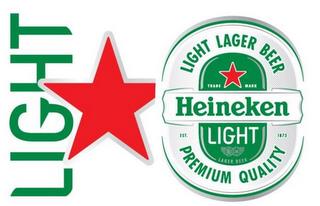 HEINEKEN LIGHT LIGHT LAGER BEER PREMIUM QUALITY trademark