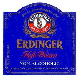 GETREU DEM BAYERISCHEN REINHEITSGEBOT VON 1516 AUS BAYERN ERDINGER WEISSBRAU ERDINGER HEFE-WEIZEN NON ALCOHOLIC CONTAINS LESS THAN 0.5% ALCOHOL BY VOLUME PRODUCT OF GERMANY MALT BEVERAGE trademark