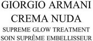 GIORGIO ARMANI CREMA NUDA SUPREME GLOW TREATMENT SOIN SUPRÊME EMBELLISSEUR trademark