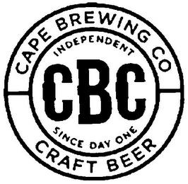 CBC CAPE BREWING CO INDEPENDENT SINCE DAY ONE CRAFT BEER trademark