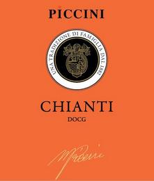 PICCINI UNA TRADIZIONE DI FAMIGLIA DAL 1882 CHIANTI DOCG trademark