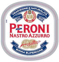 PERONI NASTRO AZZURRO TRADIZIONE E NATURALITA DAL 1846 BIRRA  SUPERIORE BIRRA PERONI 1846 GIOVANNI PERONI trademark