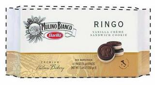 MULINO BIANCO BARILLA - RINGO VANILLA CRÈME SANDWICH COOKIE - PREMIUM ITALIAN BAKERY - PRODUCT OF ITALY trademark