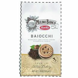 MULINO BIANCO BARILLA BAIOCCHI HAZELNUTAND COCOA CRÈME SANDWICH COOKIE PREMIUM ITALIAN BAKERY PRODUCT OF ITALY NET WT 5.29OZ(150GE) trademark