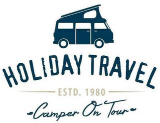 HOLIDAY TRAVEL ESTD. 1980 -CAMPER ON TOUR- trademark