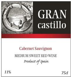 GRAN CASTILLO CABERNET SAUVIGNON MEDIUM SWEET RED WINE PRODUCT OF SPAIN 11% 75CL trademark