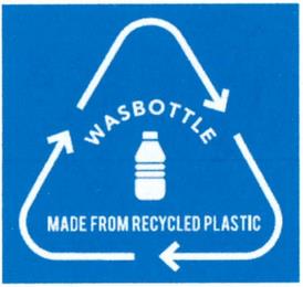 WASBOTTLE MADE FROM RECYCLED PLASTIC trademark