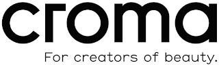 CROMA FOR CREATORS OF BEAUTY. trademark