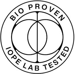 BIO PROVEN IOPE LAB TESTED trademark