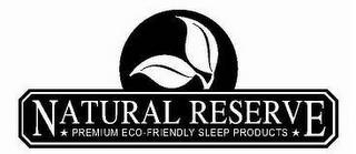 NATURAL RESERVE PREMIUM ECO-FRIENDLY SLEEP PRODUCTS trademark