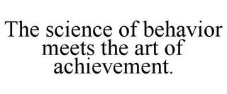 THE SCIENCE OF BEHAVIOR MEETS THE ART OF ACHIEVEMENT. trademark