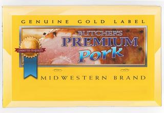 BUTCHER'S PREMIUM PORK GENUINE GOLD LABEL COMMITTED TO QUALITY MIDWESTERN BRAND trademark