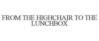 FROM THE HIGHCHAIR TO THE LUNCHBOX trademark