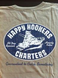 HAPPY HOOKERS CHARTERS GUARANTEED TO CATCH SOMETHING! ALL DAY SPECIALS HOURLY RATES trademark