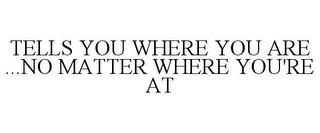 TELLS YOU WHERE YOU ARE ...NO MATTER WHERE YOU'RE AT trademark