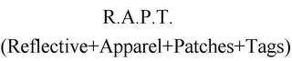 R.A.P.T. (REFLECTIVE+APPAREL+PATCHES+TAGS) trademark