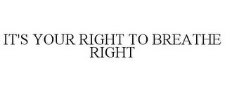 IT'S YOUR RIGHT TO BREATHE RIGHT trademark