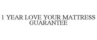 1 YEAR LOVE YOUR MATTRESS GUARANTEE trademark