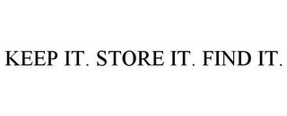 KEEP IT. STORE IT. FIND IT. trademark