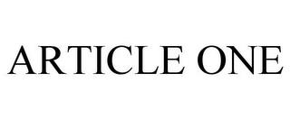 ARTICLE ONE trademark