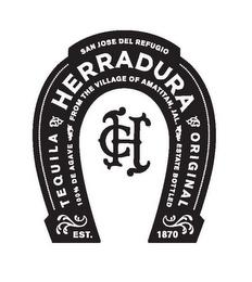 SAN JOSE DEL REFUGIO TEQUILA HERRADURA ORIGINAL 100% DE AGAVE FROM THE VILLAGE OF AMATITAN JAL. ESTATE BOTTLED EST. 1870 trademark