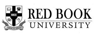 RED BOOK UNIVERSITY SINCE 1925 RBCS trademark