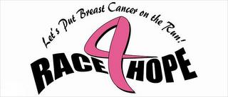 RACE 4 HOPE LET'S PUT BREAST CANCER ON THE RUN! trademark