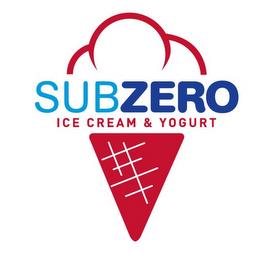 SUBZERO ICE CREAM & YOGURT trademark