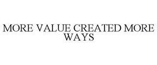 MORE VALUE CREATED MORE WAYS trademark