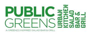 PUBLIC GREENS A GREEN(S) INSPIRED SALAD BAR & GRILL URBAN KITCHEN SALAD BAR & GRILL trademark