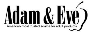 ADAM & EVE AMERICA'S MOST TRUSTED SOURCEFOR ADULT PRODUCTS trademark