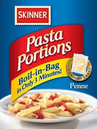 SKINNER PASTA PORTIONS BOIL-IN-BAG IN ONLY 3 MINUTES! CONTAINS 3 BAGS PENNE trademark