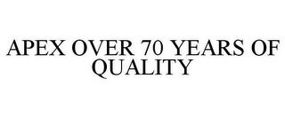 APEX OVER 70 YEARS OF QUALITY trademark