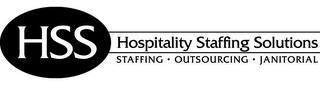 HSS HOSPITALITY STAFFING SOLUTIONS STAFFING · OUTSOURCING · JANITORIAL trademark