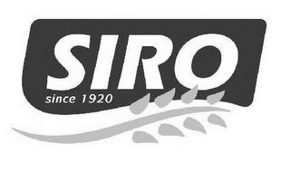 SIRO SINCE 1920 trademark