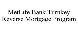 METLIFE BANK TURNKEY REVERSE MORTGAGE PROGRAM trademark