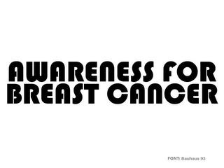 AWARENESS FOR BREAST CANCER trademark