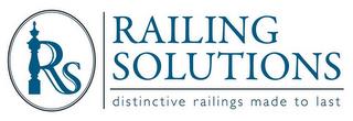 RS RAILING SOLUTIONS DISTINCTIVE RAILINGS MADE TO LAST trademark