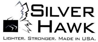 SILVER HAWK LIGHTER. STRONGER. MADE IN USA. trademark