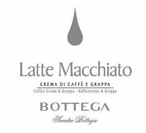 LATTE MACCHIATO CREMA DI CAFFÈ E GRAPPA COFFEE CREAM & GRAPPA - KAFFEECREME & GRAPPA BOTTEGA SANDRO BOTTEGA trademark