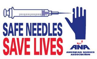 SAFE NEEDLES SAVE LIVES ANA AMERICAN NURSES ASSOCIATION trademark