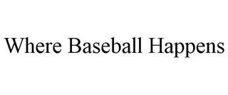 WHERE BASEBALL HAPPENS trademark